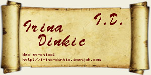 Irina Dinkić vizit kartica